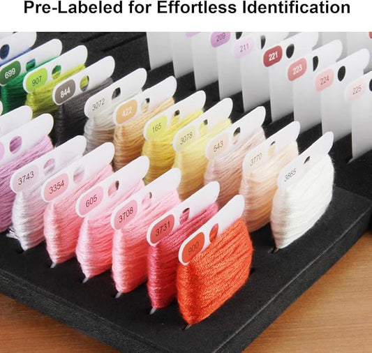Hamtery Plastic Embroidery Floss Bobbins, Pre-Labeled Color Number Embroidery Thread Organizer for Cross Stitch Thread Storage-No Foam Inserts (Set 3: 500pcs)