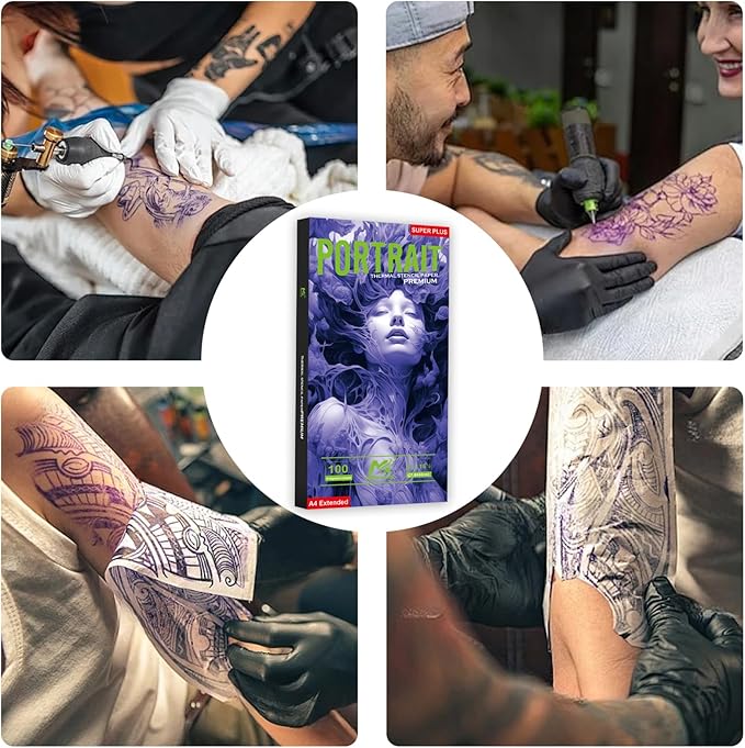 2025 NEW Extended Tattoo transfer paper,100 Sheets Premium Stencil Transfer Paper for Tattooing,4 Layers 8.5" X 16.5"