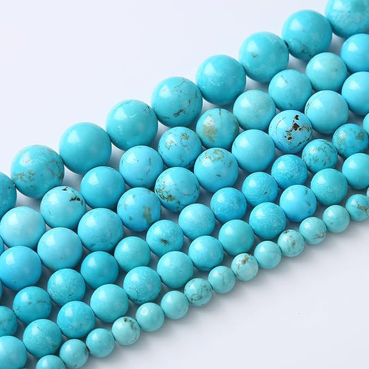 4mm 90pcs A+ Natural Blue Turquoise Beads Round Spacer Loose Stone Beads for Jewelry Making DIY Bracelet Necklace Accessories