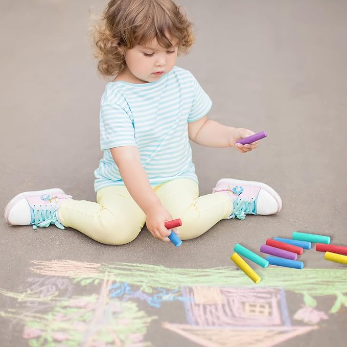 20 Pcs Sidewalk Chalks for Kids Non Toxic Jumbo Chalk for Party Gift Outdoor Art Classroom Play Painting (Multicolor)