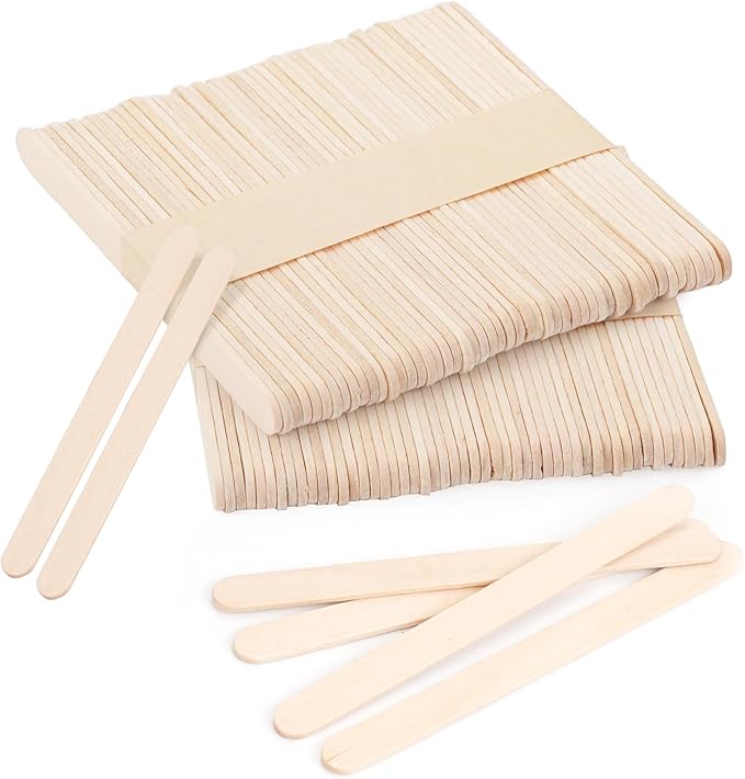 1200 Pieces Wooden Craft Sticks, 4.5 Inch Long Natural Wood Popsicle Ice Cream Sticks for DIY Wood Crafts, Hair Removal and Waxing Supplies, Paint Stirrer, Art Projects and Ice Pop Sticks