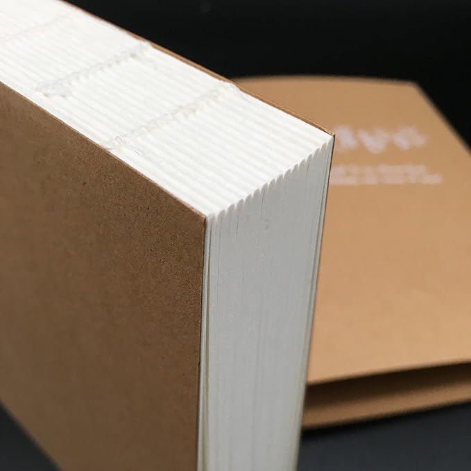 Kraft Cover Drawing Notebook & Sketchbook – Set of 2 Blank Plain Sketch Books – - Image 8