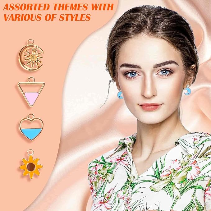 Acejoz 300Pcs Charms for Jewelry Making, Wholesale Bulk Assorted Gold-Plated - Image 6