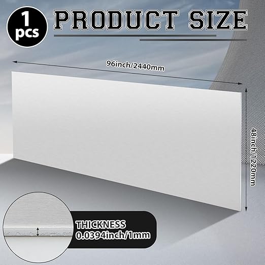 1 Pack 5052 Aluminum Sheet Metal 48" x 96" Aluminum Plate 1/25 (0.04''/1mm) Inch Thickness Rectangle Metal Panels for Industry Crafting Handcraft DIY Projects