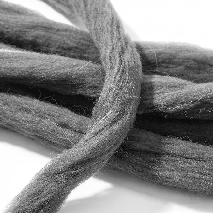 Needle Felting Wool Grayish Blue, 3.4oz Wool Roving, Wool Roving - Image 6