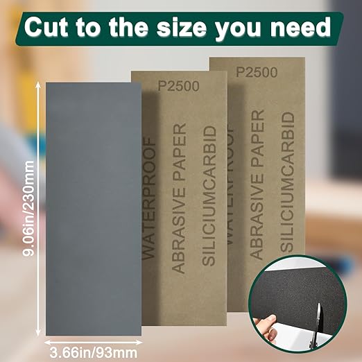 20PCS Sand Paper 2500 Grit Sandpaper Sheets, 9 x 3.6 Inch Wet Dry Sandpaper Sheets, Sand Paper for Metal, Wood Furniture, Automotive and Crafts