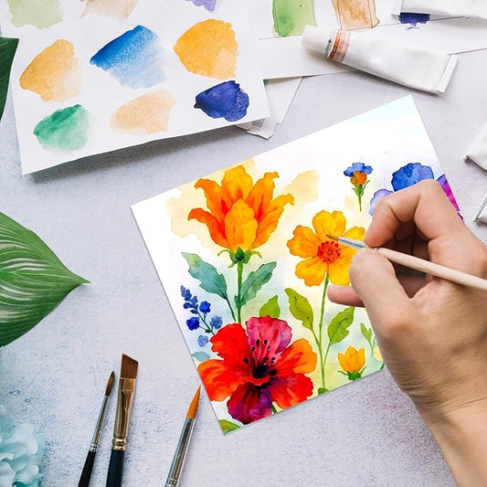 100 Sheets Watercolor Paper Bulk,9 x 12 Inch Cold Press 140 lb/300 GSM Water Color Paper for Kids Adults.Watercolor Drawing Paint Paper for Art Drawing Supplies