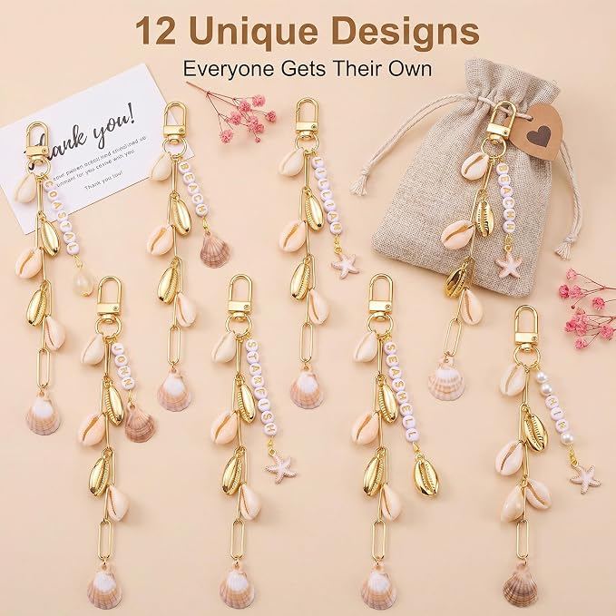 CraftyDream 558 Pcs Seashell Keychain Making Kit DIY Beach Charms Ocean Craft - Image 9