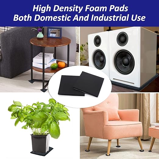 Foam Padding Sheets with Adhesive Backing - Self Stick Neoprene Insulation Foam,8PCS 1/4 Inch Thick X 4 Inch Long X 4 Inch Wide - Closed Cell Foam Sheet Square Pad