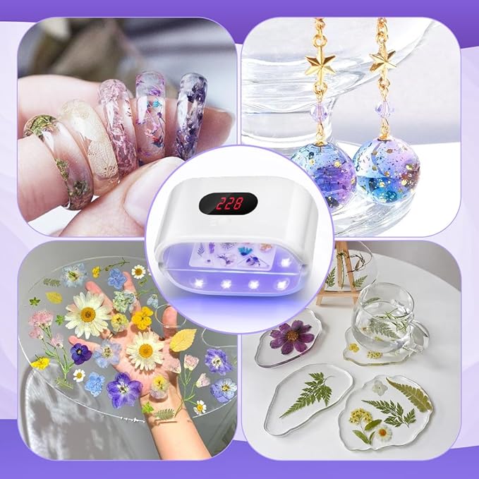 UV Light for Resin, 36W Double Side Fast Curing UV Resin Light with Adjustable Time Setting Portable Foldable Small UV Lamp