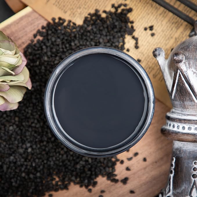 Dixie Belle Paint Company Chalk Finish Furniture Paint - Midnight Sky (8oz) - Matte Blue Black Chic Chalk Mineral DIY Furniture Paint
