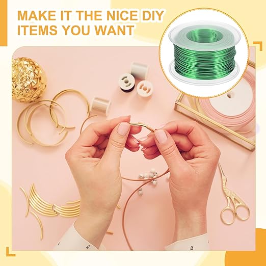 uxcell 18 Gauge / 1mm Anodized Aluminum Wire for Jewelry Craft Making, 102 Feet Bendable Flexible Wire for DIY Home Decor Gardening Sculpture, Green