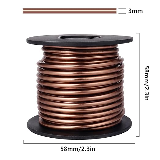 Aluminum Craft Wire, 32.8 Feet 3.0 mm/ 8 Gauge Brown Bendable Soft Metal Aluminum Wire Roll Bulk for DIY Crafts Sculpting Jewelry Making