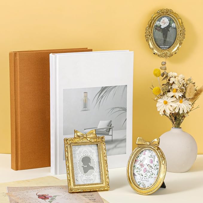 Vicenpal 3 Pcs Tiny Picture Ornate Frames 2.5 x 3.5 Inch Small Vintage Oval - Image 7