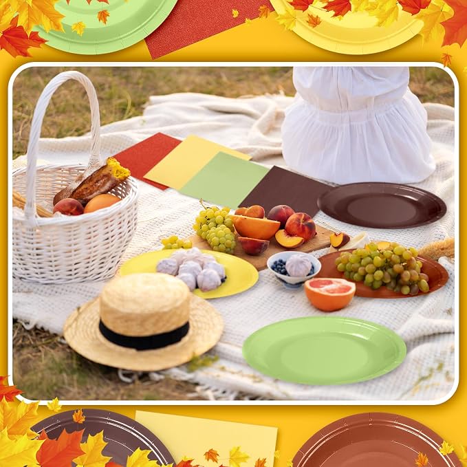 Zhehao 120 Pcs Disposable Paper Plates and Napkins Bulk Birthday Party - Image 7