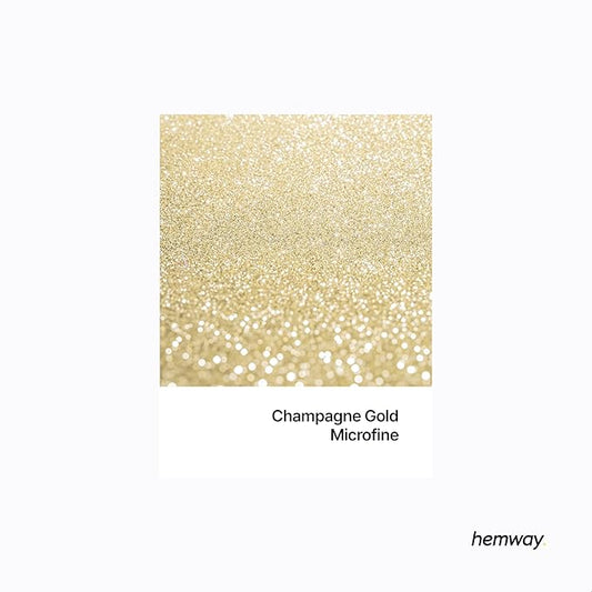 Hemway Polyurethane & Epoxy Resin Glitter 100g / 3.5oz Metallic Crystal Flake Additive for Flooring Jewelry Tumblers Glass Pigment - Microfine (1/256" 0.004" 0.1mm) - Champagne Gold
