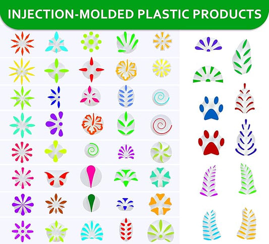 GEOCCI Flower Petal Tools for Dot Painting,50 Petal Shapes Dotting Tool,Mandala Dot Art Tools for Rocks,Embosssing Tools for Painting Dots (Purple)