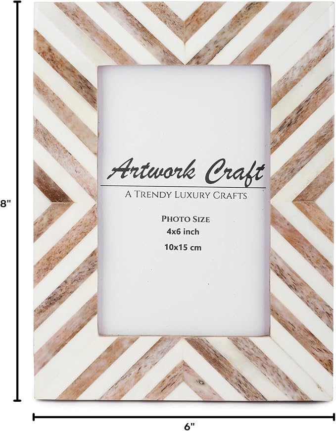 Picture Photo Frame Chevron Herringbone Art Inspired Vintage Table-Top/Wall - Image 7