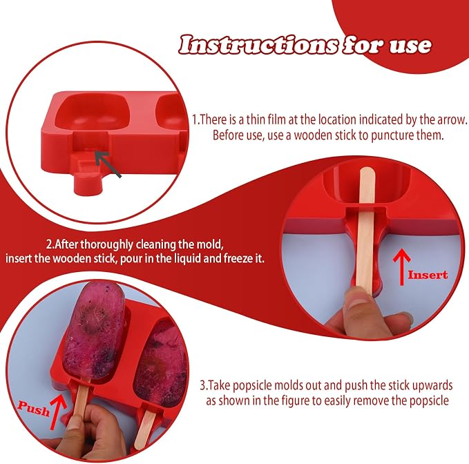 WMKGG Popsicle Silicone Molds Set, Ice Pop, Cakesicles - Image 7