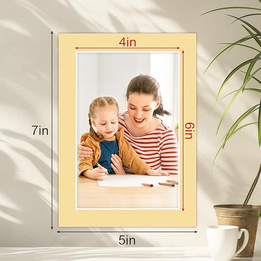 15 Pack 5x7 Picture Mats, Mixed Colors Frame Mattes for 4x6 Pictures Photo Frame Mat Core Bevel Cut Mat Board Show Kit for Photos, Prints, Artworks