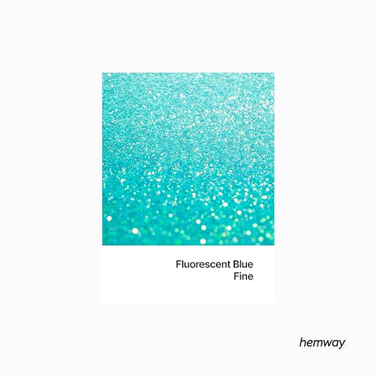 Hemway Polyurethane & Epoxy Resin Glitter 100g / 3.5oz Metallic Crystal Flake Additive for Flooring Jewelry Tumblers Glass Pigment - Fine (1/64" 0.015" 0.4mm) - Fluorescent Blue