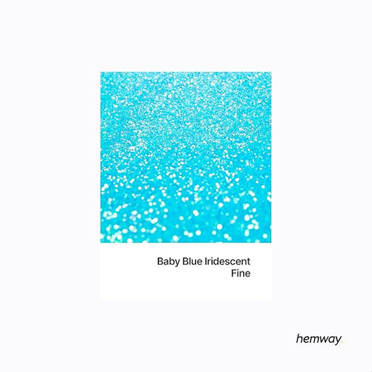 Hemway Polyurethane & Epoxy Resin Glitter 100g / 3.5oz Metallic Crystal Flake Additive for Flooring Jewelry Tumblers Glass Pigment - Fine (1/64" 0.015" 0.4mm) - Baby Blue Iridescent