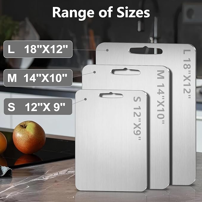 Titanium Cutting Board, Double Sided 2025 New Titanium Cutting Boards for Kitchen, Non Toxic Non Slip, Chopping Board, Dishwasher Safe, Easy to Clean (14"L x 10"W)
