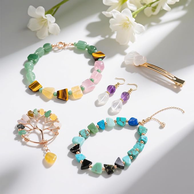 900pcs Natural Gemstone Chip Beads Bulk - Image 6
