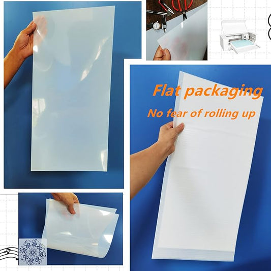 BANLTRE 12 x 24 Flat Packaging Mylar Sheet Milky Translucent PET Blank Stencil Making Sheet for Cutting, Cut Tool Template Material -Thick .01"/10 mil, 8 Sheets (Flat Packaging)