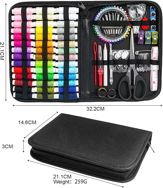JUNING Sewing Kit with Black Case Portable Sewing Supplies - Image 7