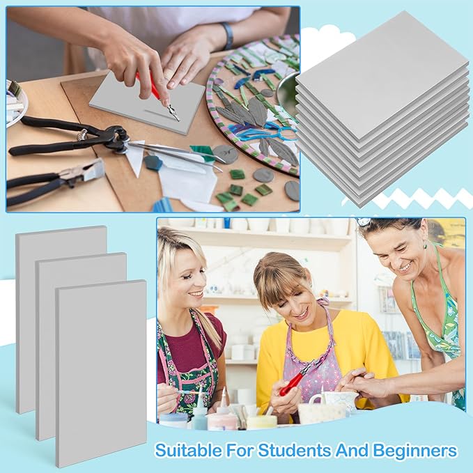 Frienda 50 Pack Rubber Carving Blocks 4 x 6 Inch, Rubber Stamp Carving Blocks for Printmaking, Printing, DIY Craft Project, Soft Block Stamp for Beginners and Professional(Gray)