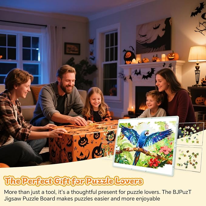 1500 Pieces Rotating Plastic Puzzle Board 3-in-1 Double-Sided/Tilting/Rotating, Portable Table 36.26"x27.6" Spinning Jigsaw Puzzle Table with Cover Lazy Susan Gift for Seniors Adults and Kids