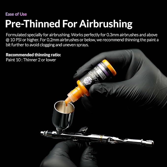 Gaahleri Kaleido Auto 24-Color Set – Water-Based Acrylic Airbrush Paint Kit for Car Models, Gundam,Mecha,Pre-Thinned, High Gloss, Fast-Drying, with Thinner & Cleaner