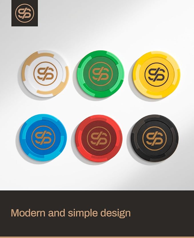 SLOWPLAY Godel Clay Poker Chips, 14 Grams Heavyweight Clay Composite, 40mm Large Chips in Bulk, Pack of 50 with Denomination of 100