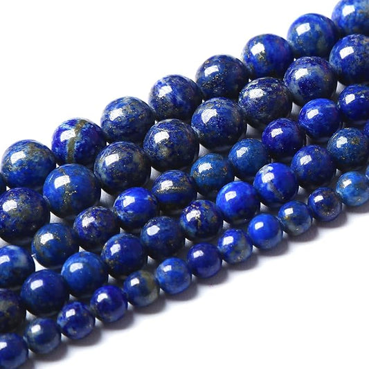 4mm 180PCS AAA+ Natural Lapis Lazuli Gemstone Beads Round Loose Stone Beads for Jewelry Making DIY Bracelets Necklace Earrings 32" 2 Strands