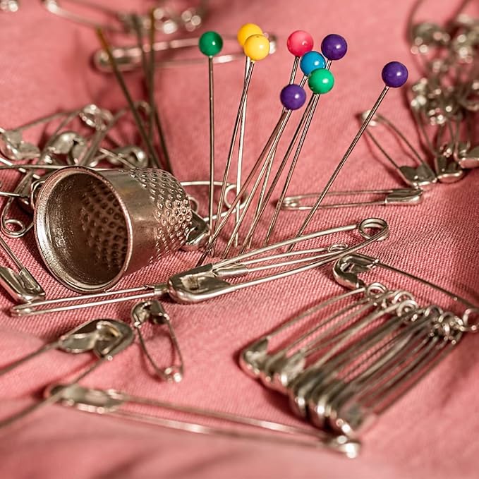 2000Pcs Assorted Safety Pins - 1.1 Inch Rust-Resistant Steel Wire Silver Sewing Pins for Clothes, Small 1 Inch Bulk for Crafts Use