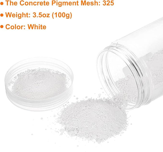 HARFINGTON Iron Oxide Powder Concrete Pigment 325 Mesh 3.5oz (100g) Iron Oxide Grout Pigment for Pastel Tile Paint Concrete Cement, White