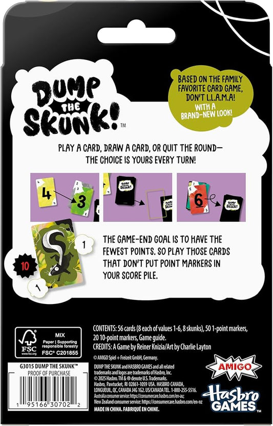 Dump The Skunk! Game | Family Card Game by Reiner Knizia | Ages 7 and Up | 2-6 Players | 20 Mins. | Easy to Learn Games for Kids, Teens, and Adults