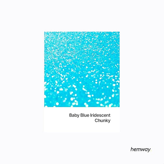 Hemway Polyurethane & Epoxy Resin Glitter 100g / 3.5oz Metallic Crystal Flake Additive for Flooring Jewelry Tumblers Glass Pigment - Chunky (1/40" 0.025" 0.6mm) - Baby Blue Iridescent