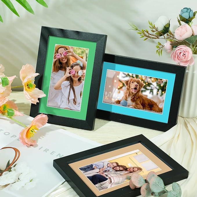 15 Pack 4x6 Picture Mats, Mixed Colors Frame Mattes for 3x5 Pictures Photo Frame Mat Core Bevel Cut Mat Board Show Kit for Photos, Prints, Artworks