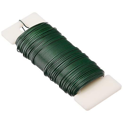 Hapeper 22 Gauge Floral Flexible Paddle Wire for Christmas Wreath Tree, Flower Arrangements, 3 Pack 114 Yards (Green)