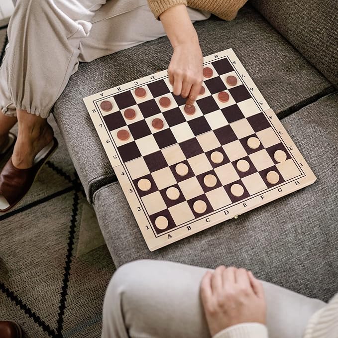 GOTHINK Wooden Chess, Checker, and Backgammon 3 in 1 Board Game Set,Classic Traditional Travel Night Toy and Game Gift Set for Kids Adults Senior Family