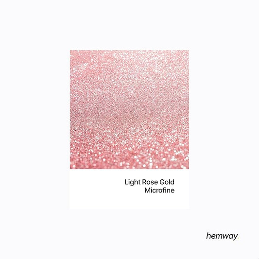 Hemway Polyurethane & Epoxy Resin Glitter 100g / 3.5oz Metallic Crystal Flake Additive for Flooring Jewelry Tumblers Glass Pigment - Microfine (1/256" 0.004" 0.1mm) - Light Rose Gold