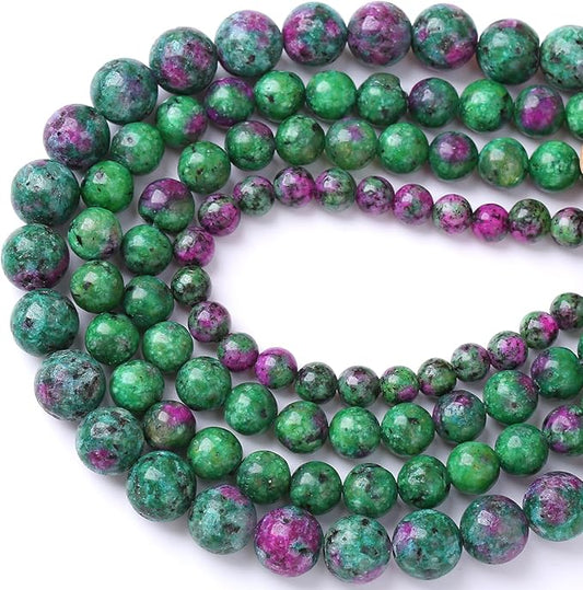 45pcs 8mm Natural Epidote Zoisite Stone Beads for Jewelry Making DIY Bracelet Necklace Accessories 15" Energy Healing Power Stone Beads
