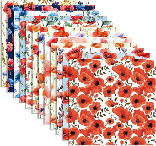 12×12 Flower Scrapbook Paper Vintage Flower Pattern Papers Pad ,24 Sheets Double-Sided Bobo Floral Scrapbooking CardStock Paper Pad for Holiday Cardmaking DIY Origami Papers.
