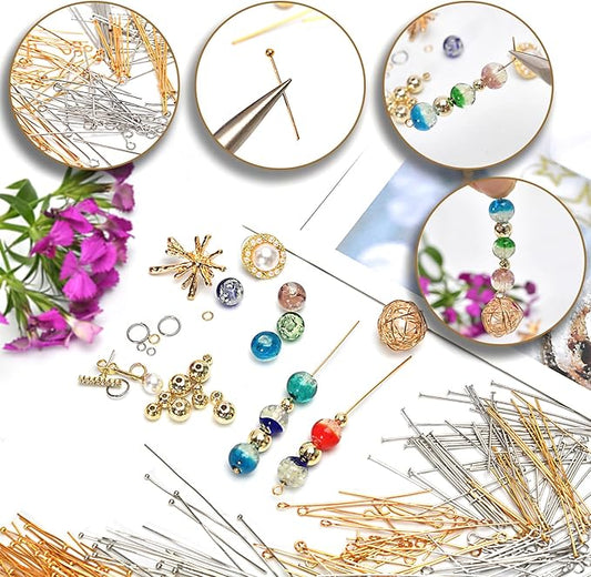150pcs Silver Filled Ball Pins Non Tarnish Craft Earring Bracelet Jewelry Making Accessories Supplies (40mm (1.57in), Silver-Ball Pin)