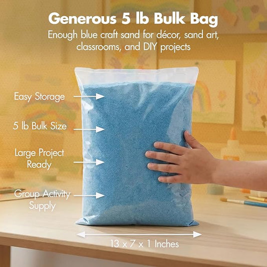 Podzly Decorative Bulk Craft Sand – 5 lb Blue Fine Grain Colored Sand - Image 2