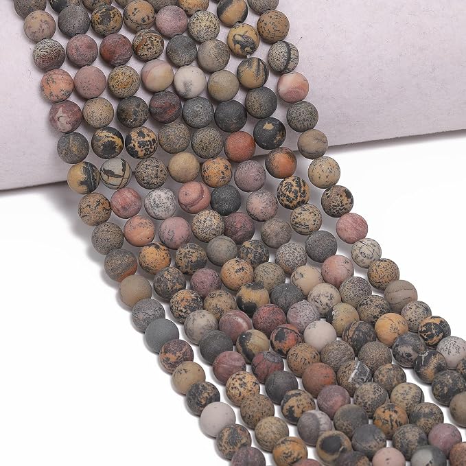 60pcs Natural Matte Yellow Serpentine Gemstone Beads,6mm Frosted Round Loose - Image 7