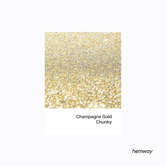 Hemway Polyurethane & Epoxy Resin Glitter 100g / 3.5oz Metallic Crystal Flake Additive for Flooring Jewelry Tumblers Glass Pigment - Chunky (1/40" 0.025" 0.6mm) - Champagne Gold