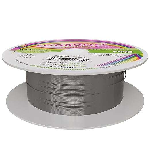 Soft Flex Econoflex Hobby Beading Wire - Fine Gauge 0.014-30 Feet No Lead Crafting Wire